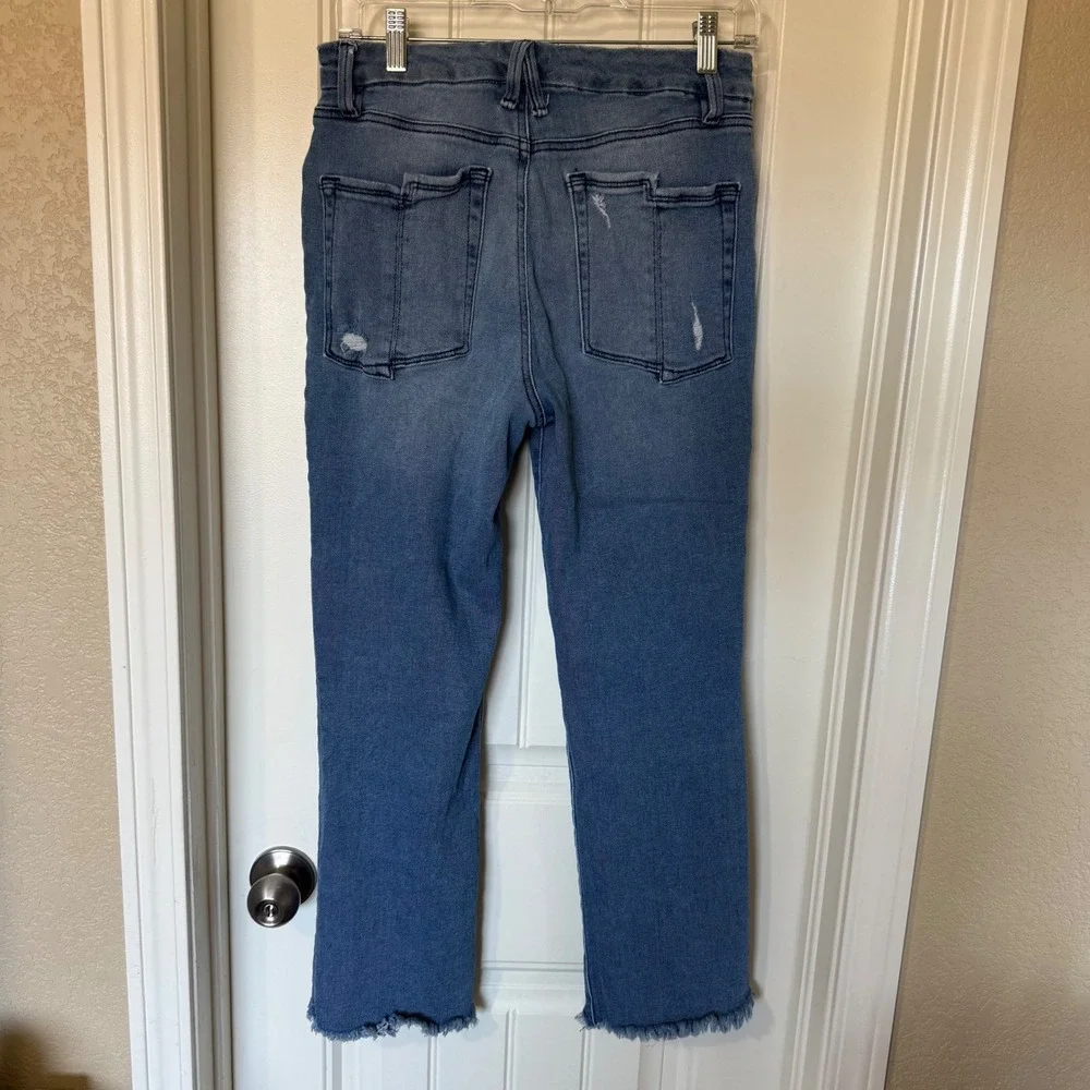 Good American Good Straight Jeans Womens Size 8 29‎  Frayed Hem Organic Cotton